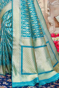 Patola Saree Sapphire Blue Zari Woven Patola Saree saree online