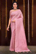 Flamingo Pink Kanjivaram Silk Saree