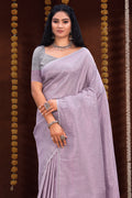 Pastel Lilac Kanjivaram Silk Saree