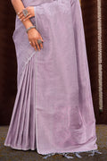 Pastel Lilac Kanjivaram Silk Saree