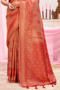 Burnt Orange Kanjivaram Silk Saree