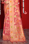 Thulian Pink Organza Saree