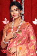 Thulian Pink Organza Saree