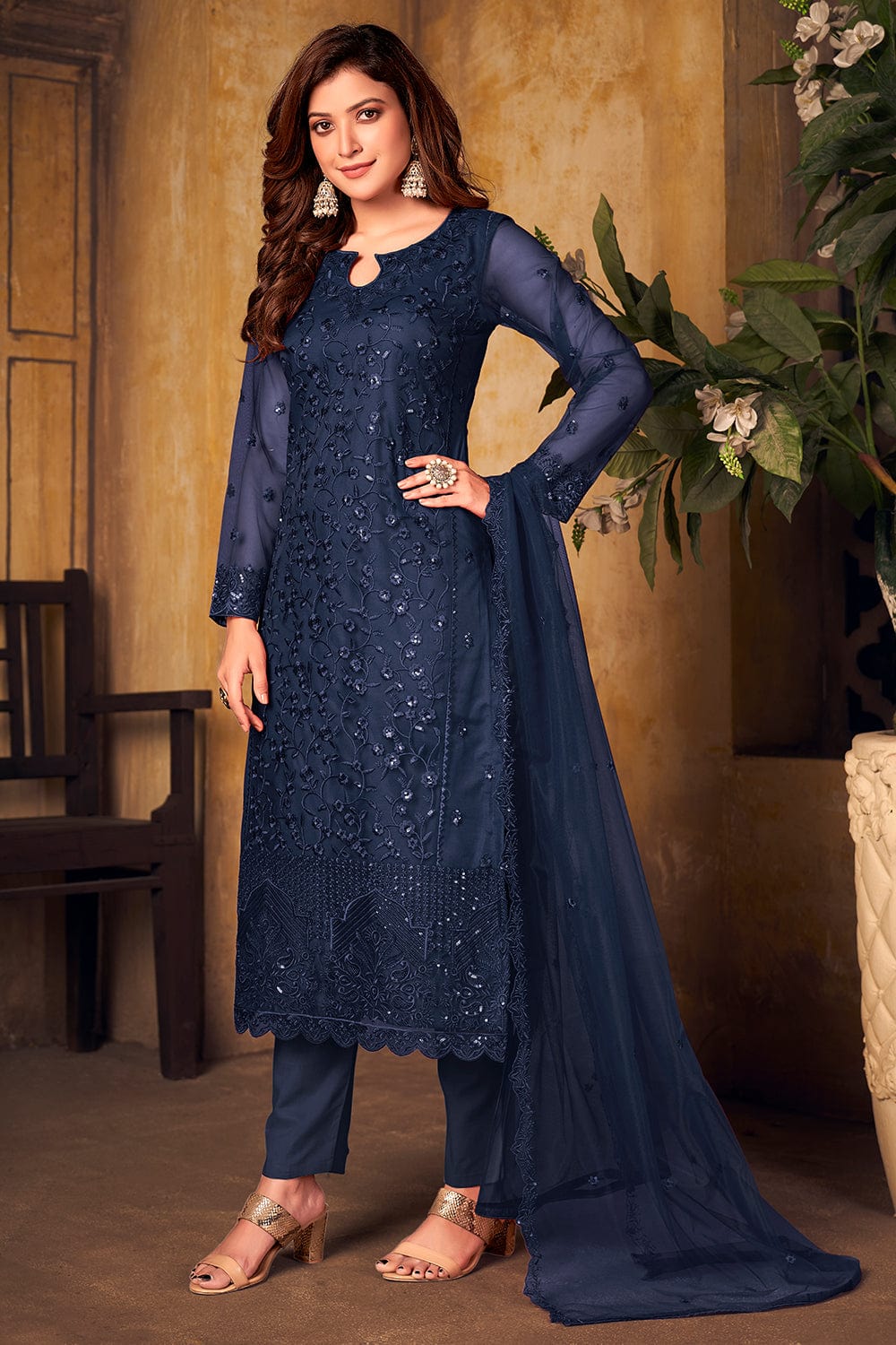 Buy Azure Blue Salwar Suit online-Karagiri