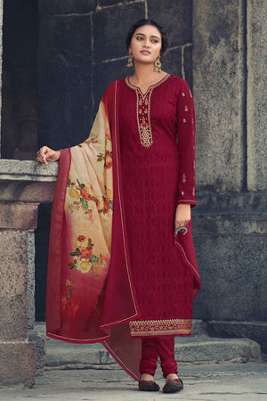 Burgundy Maroon Salwar Suit