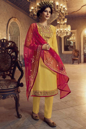 Lemon Yellow Salwar Suit