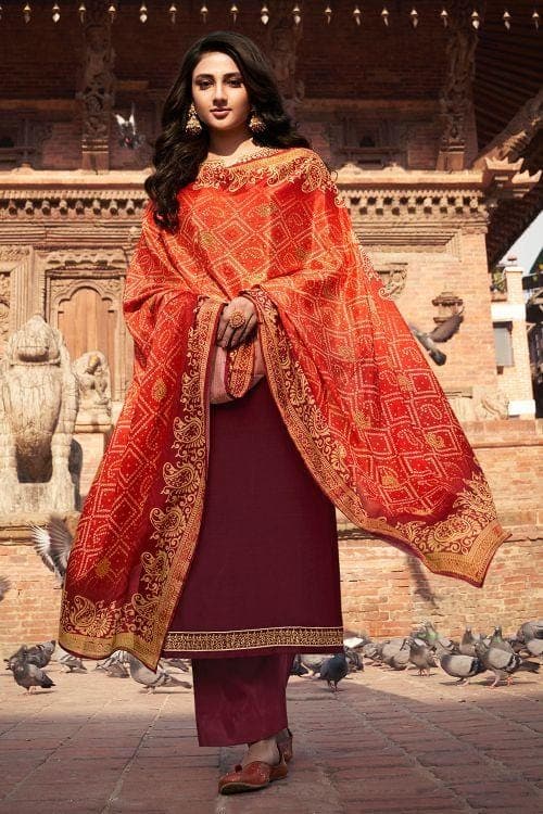 Buy Maroon Red Salwar Suit online-Karagiri