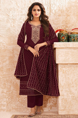 Maroon Salwar Suit