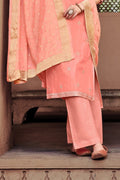 Peach Pink Unstitched Salwar Suit