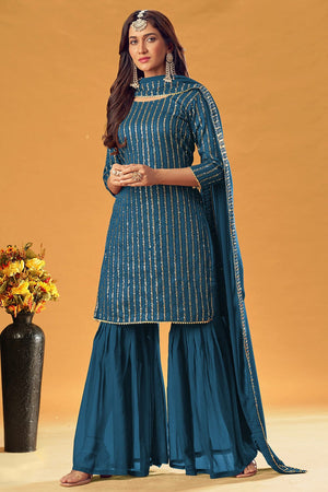 Sapphire Blue Salwar Suit