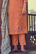 Tawney Orange Unstitched Salwar Suit