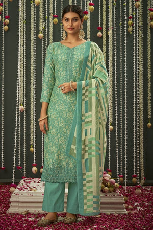 Teal Blue Salwar Suit