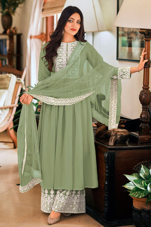 Sea Green Salwar Suit with Palazzo