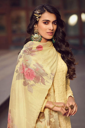 Yellow Salwar Suit - Semi stitched