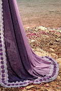 Saree Shades Of Purple Designer Embroidered Saree With Embroidered Blouse - Wedding Wardrobe Collection saree online