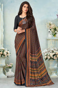 satin crepe saree