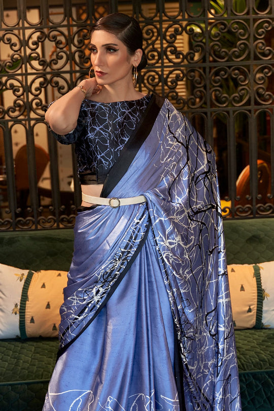 Janaki Royal Blue Munga Silk Sari – gotitli