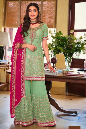 Mint Green Sharara Suit