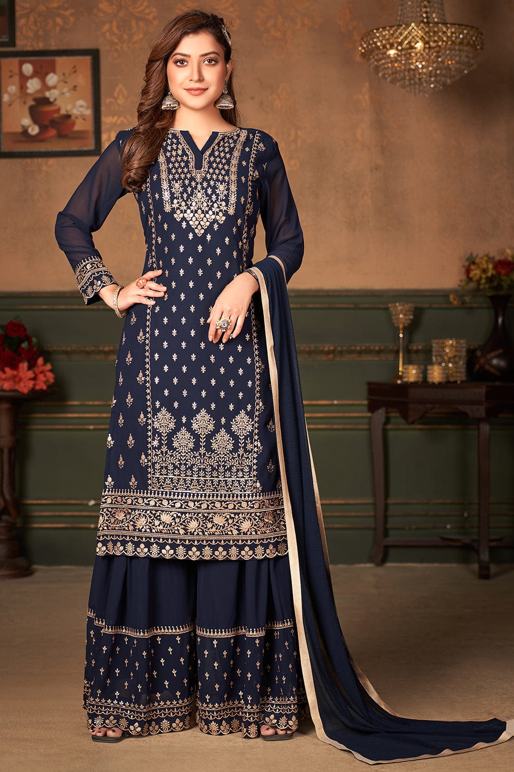 Navy hot sale blue gharara