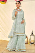 green sharara suit