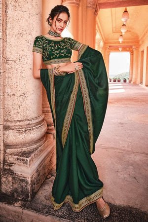 Basil Green Silk Saree