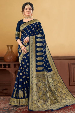 Dark Blue Silk Saree