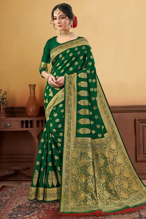 Fern Green Silk Saree