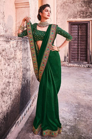 Fern Green Silk Saree