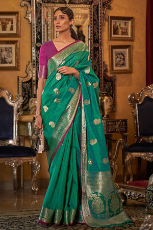 Jade Green Silk Saree