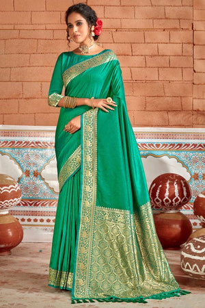 Jade Green Silk Saree