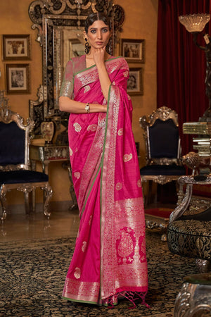 Magenta Pink Silk Saree