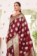 maroon saree