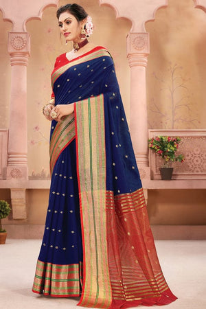 Navy Blue Silk Saree