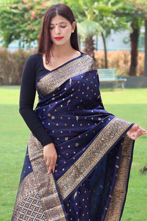 Blue Saree - Shop Latest Blue Color Designer Saree Online