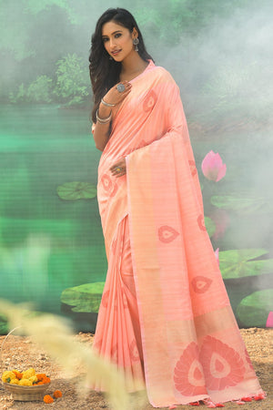 Peach Silk Saree