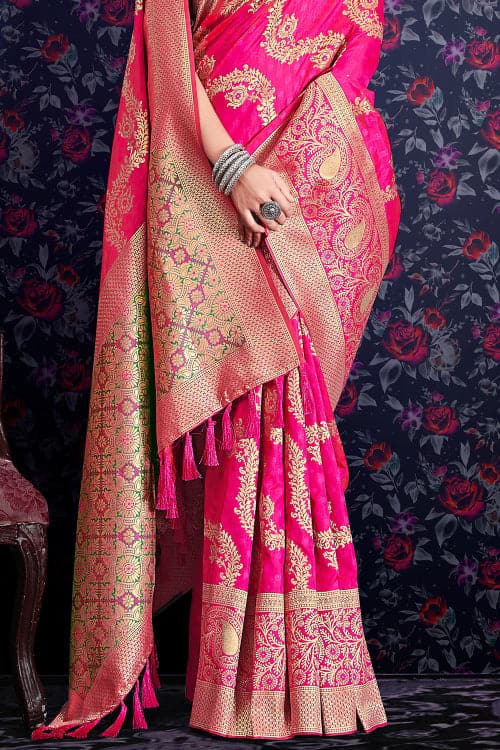 Buy pink kanjivaram saree at The S Studio