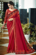 maroon south silk saree