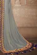 South Silk Saree Cloudy Grey Woven South Silk Saree saree online