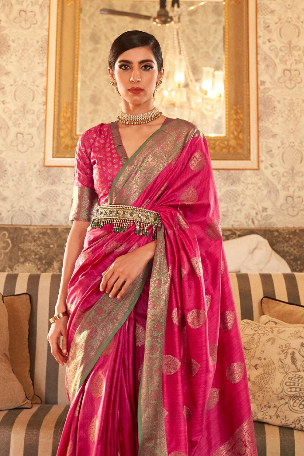 Buy Silk Puff Sleeve Sarees Online for Women in USA