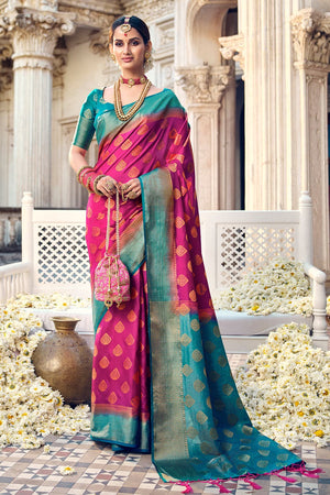 Fandango Purple South Silk Saree