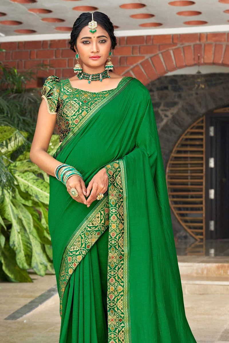 Buy Forest Green South Silk Saree online-Karagiri