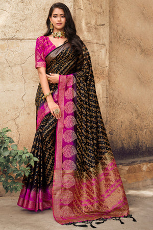 Raven Black South Silk Saree