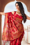 red south silk saree