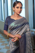 South Silk Saree Spruce Blue South Silk Saree saree online