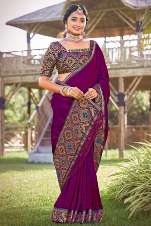 Violet South Silk Saree