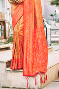 Burnt Orange Kanjivaram Saree