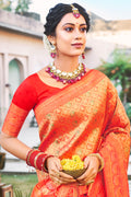 Burnt Orange Kanjivaram Saree