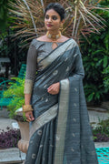 Tussar Saree Anchor Grey Tussar Saree saree online