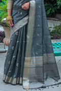 Tussar Saree Anchor Grey Tussar Saree saree online