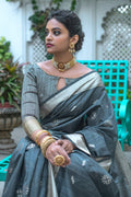 Tussar Saree Anchor Grey Tussar Saree saree online